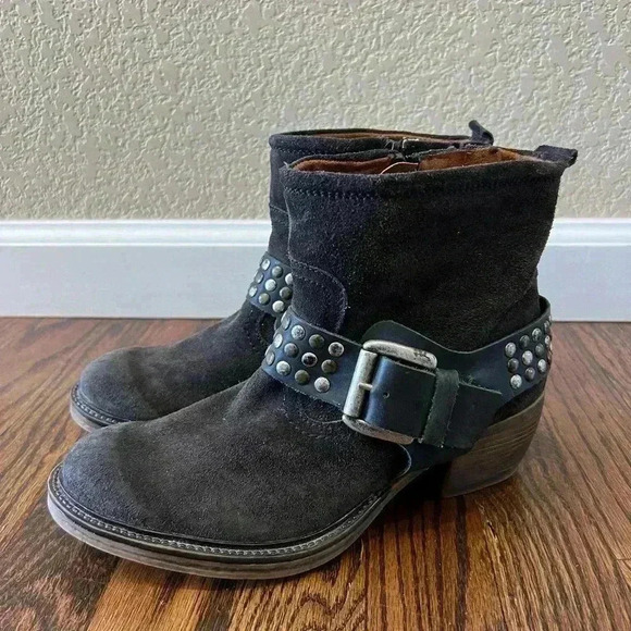 JOSEF SEIBEL Toni Studded Harness Ankle Boots Size 37/ 6.5-7 Brown Suede, - Picture 5 of 16